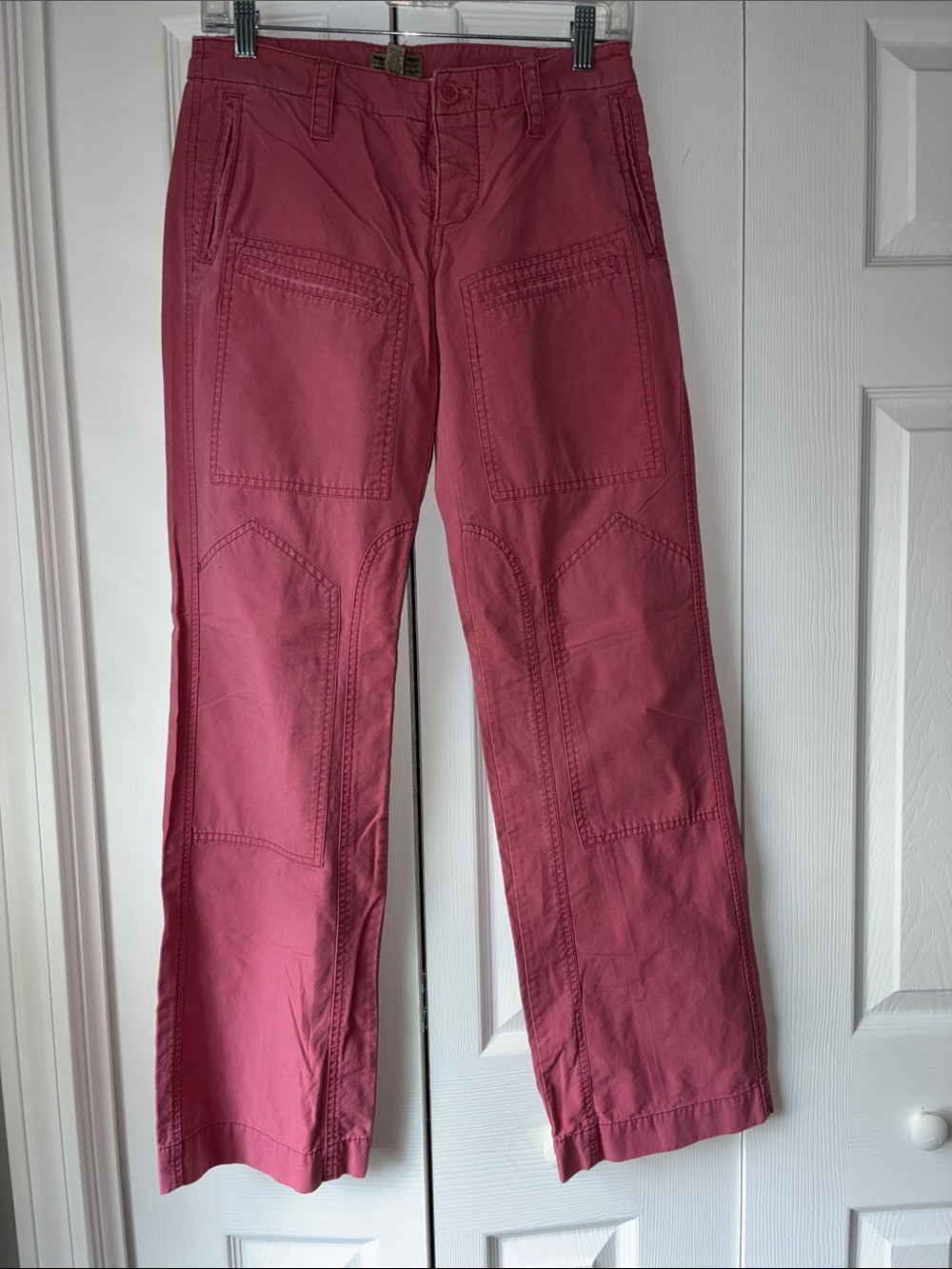 American Eagle Outfitters Rose-Pink Wide Leg Utility Jeans